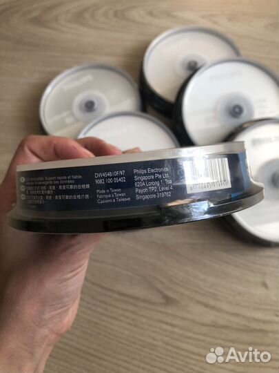 Диск болванка чистый Philips DVD+RW, 10шт упаковка