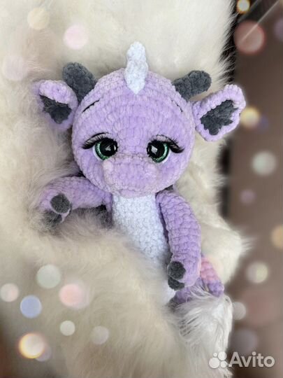 Плюшевый дракон ручной работы