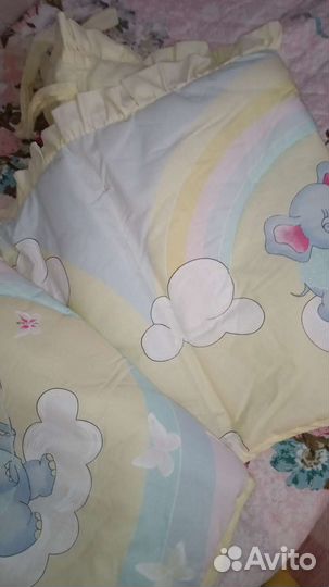 Бортики в детскую кроватку + балдахин