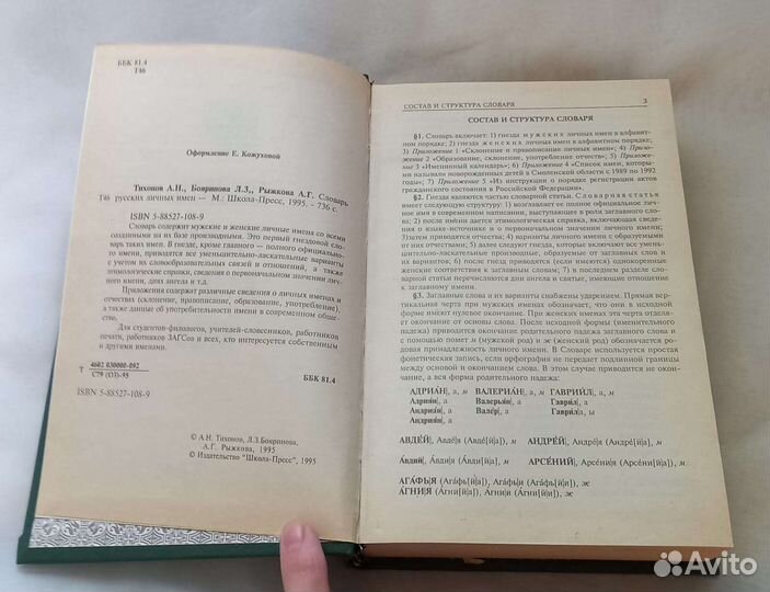 Книга Словарь русских личных имен