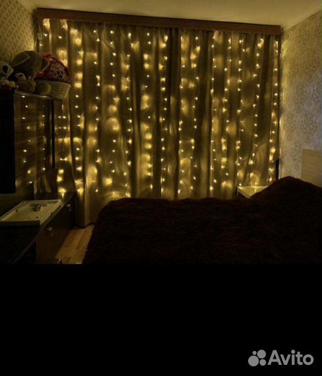 Светодиодная гирлянда штора занавес сетка