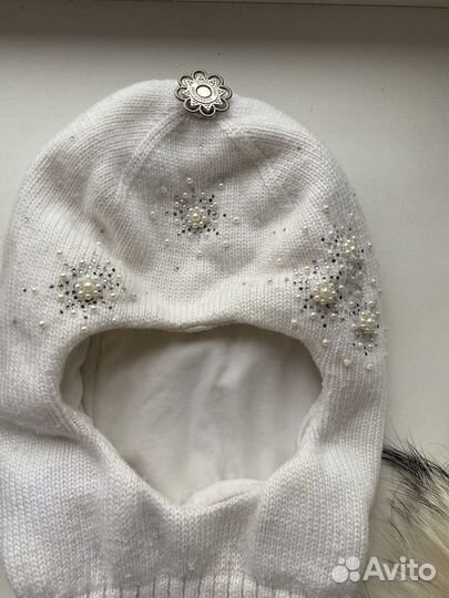 Шапка шлем зимняя для девочки 46 48