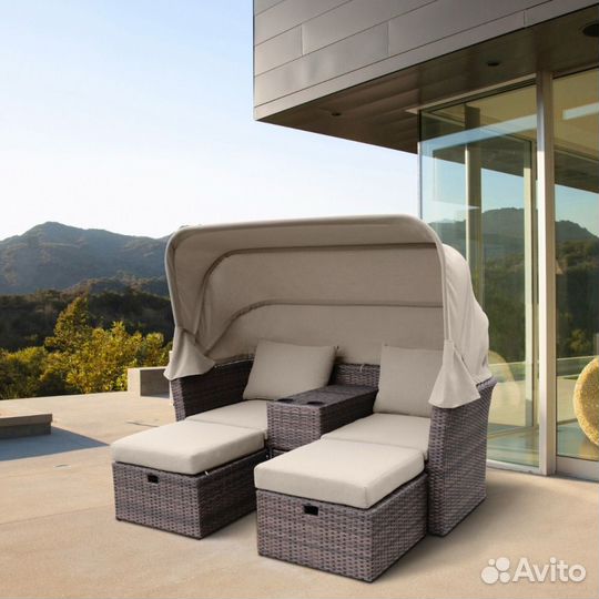 Комплект плетеной мебели AFM-330B Brown. Ротанг