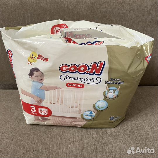 Подгузники трусики 3 goon 7-12 кг. Premium soft