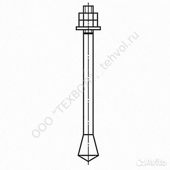 М 16х500 Болт фундаментный тип 6.3 с коническим ко