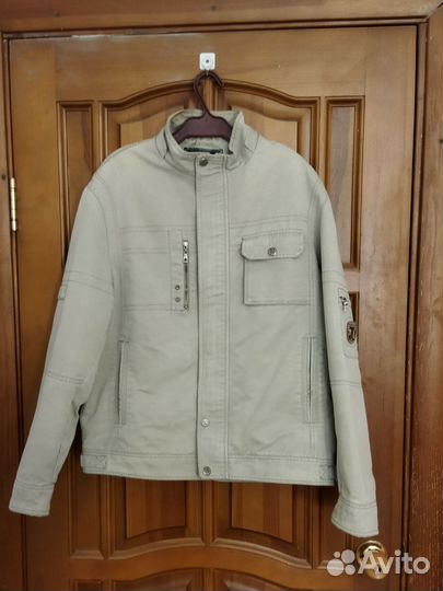 Куртка хлопковая 50 р на молнии с карманами серая