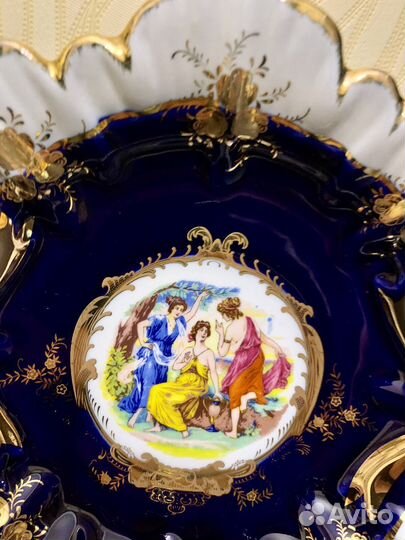 Вазочка Мадонна Чехия Богпмия Кобальт