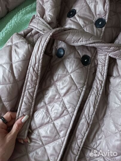 Стёганный плащ пальто