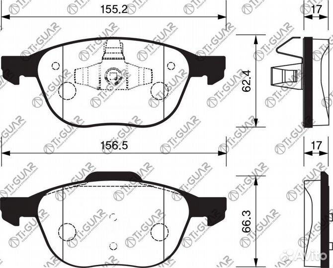 Тормозные колодки TG-717C/PN0365 (керамика)*