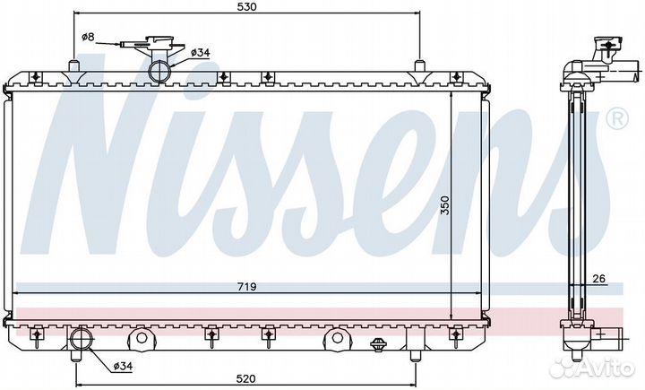 Радиатор охлаждения двс suzuki liana (2001) 1.6 VV