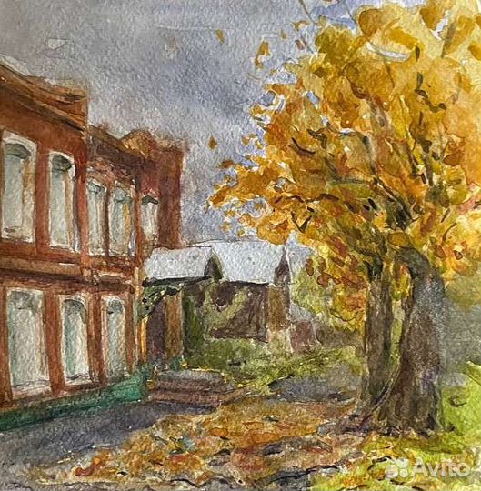 Осенний акварельный этюд