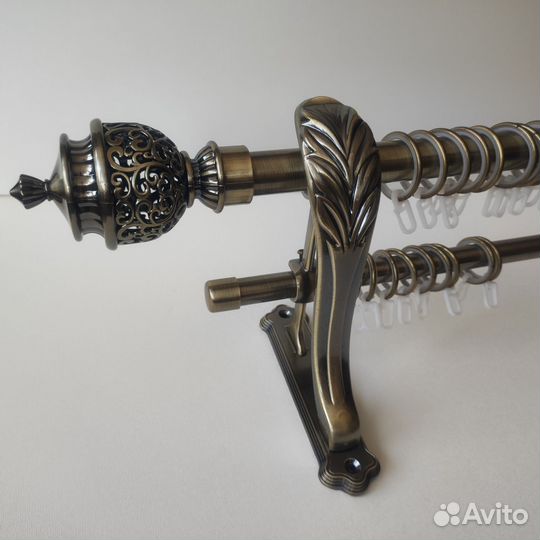Карниз для штор двухрядный металлический