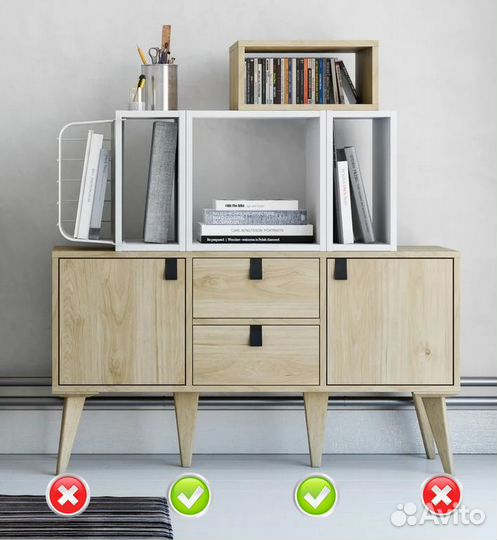 Комплект ножек массив сосны Spaceo KUB