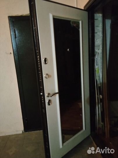 Дверь входная металлическая с зеркалом