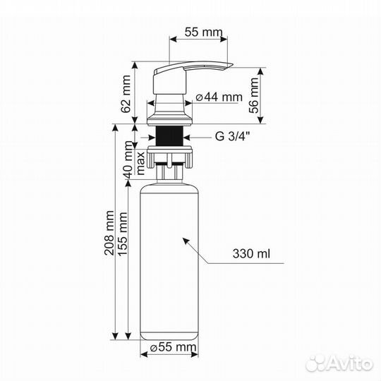 Дозатор для моющего средства Ulgran U-02-331, бел