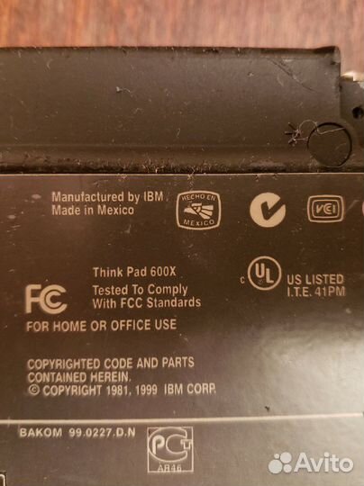 Ноутбук Think pad 600x IBM 2645 рабочий