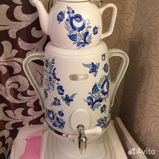 Самовар Добрыня. (термопот и чайник). Новый