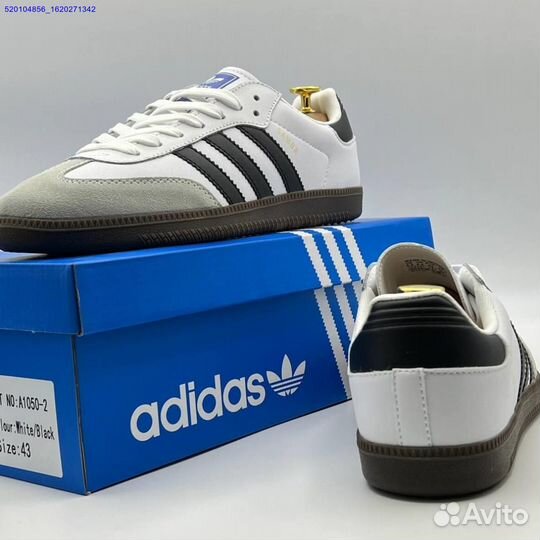 Кроссовки Adidas Samba White/Black (Арт.42888)