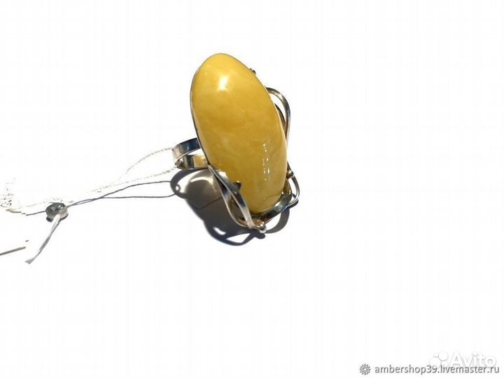 Кольцо с янтарем р.17