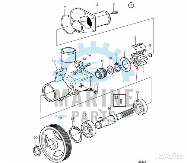 Крыльчатка для Volvo Penta D4 - 3588475