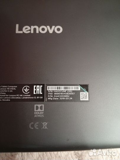 Планшет lenovo Tab X104L