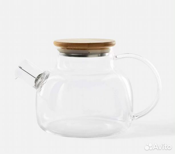 Новый Чайник заварочный с бамбуковой крышкой 1л