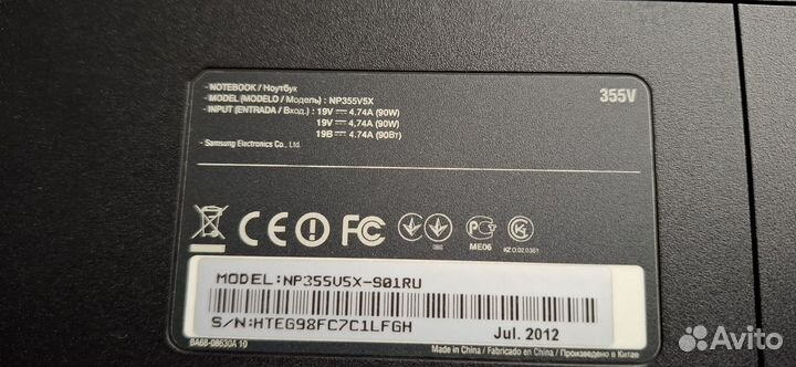 Ноутбук Samsung np355v5x Рабочий