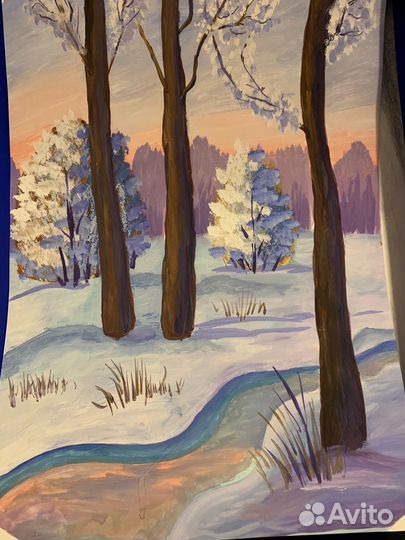 Картина гуашь акварель