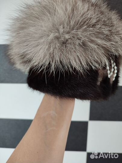 Шапка женская, норка + песец