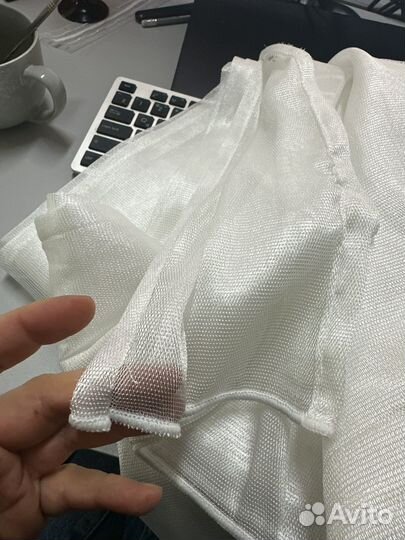 Тюль готовый 4.5м выс 2.6 с незнач дефектом