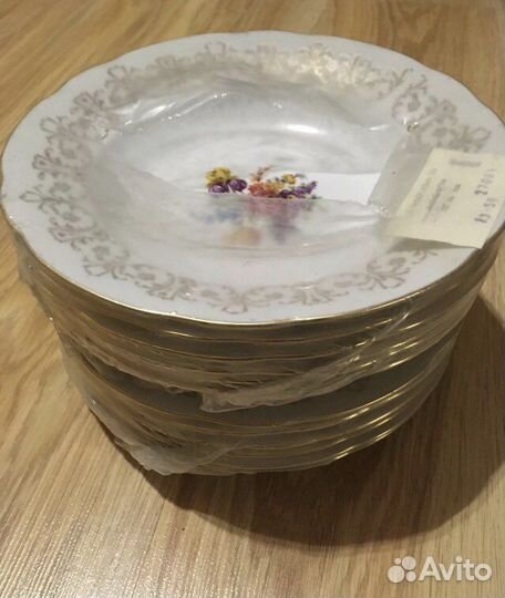 Тарелки глубокие и мелкие «Мейсенский букет” чсср