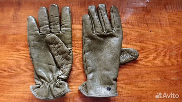 Перчатки мужские Норвегия арм. оливковые кожа