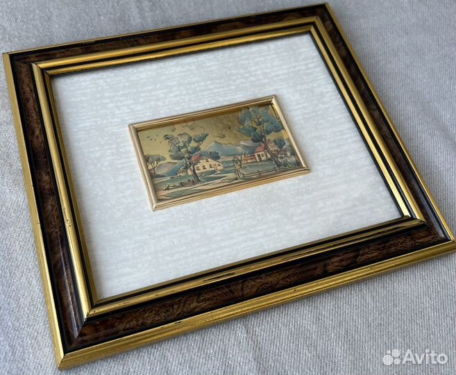 Миниатюра-барельеф на золоте, Италия