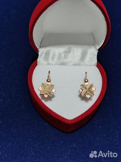 Золотые серьги СССР 583* 3.85гр