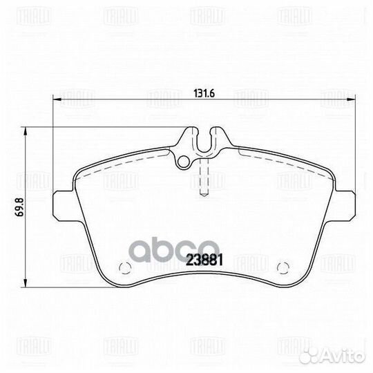 Колодки тормозные MB W169 04- 2.0I/2.0D диск. п