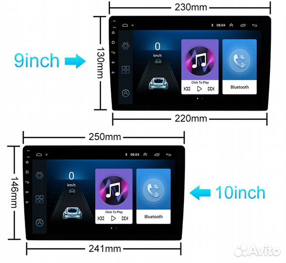 Новая Магнитола 7/9/10д универсальная андройд 2Din