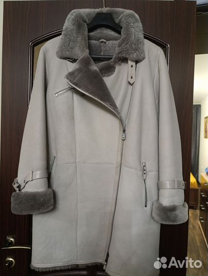 Дубленка натуральная женская 48 50 серая