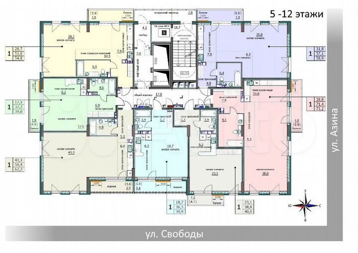 3-к. квартира, 62,2 м², 11/12 эт.