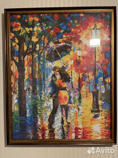 Картина алмазная мозайка Влюбленные под зонтом