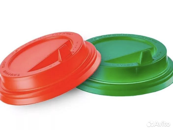 Одноразовая кофейная крышка с носиком красная D80