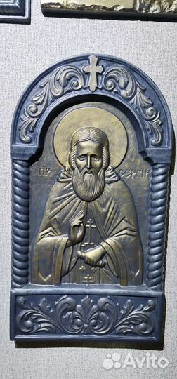 Икона, гипс Сергия Радонежского