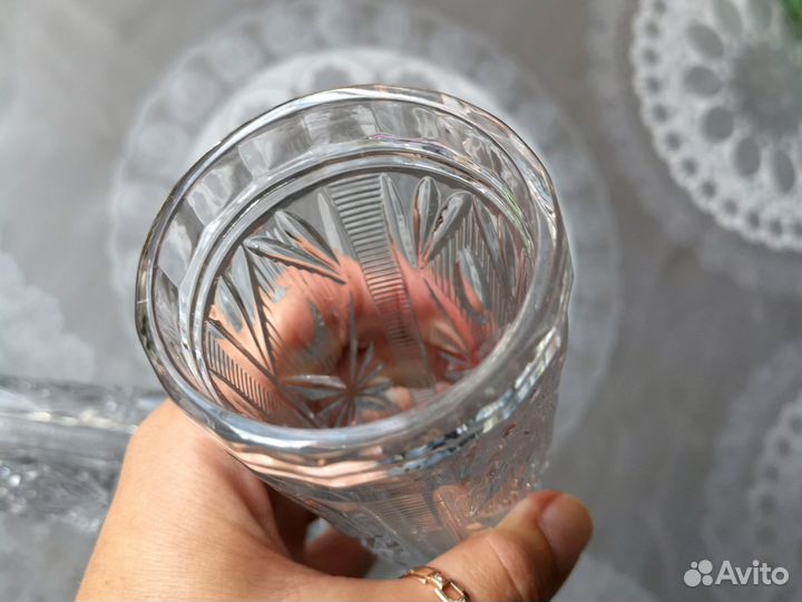 Хрустальная пепельница СССР рог хрустальный