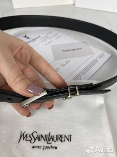 Ремень YSL Monogram 3 см из натуральной кожи