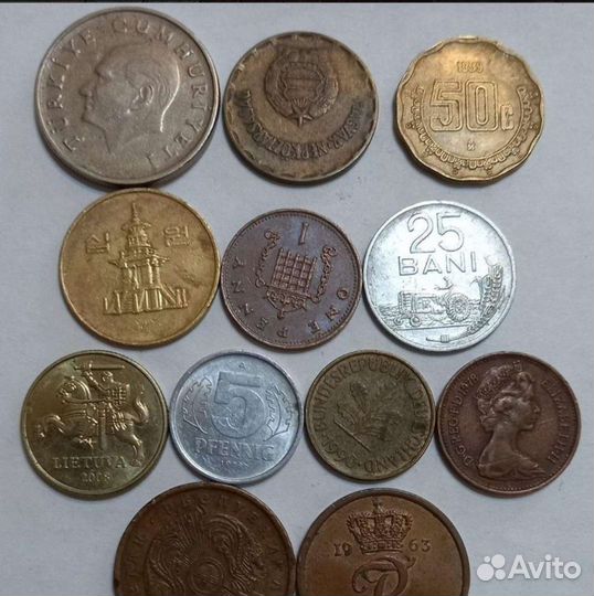 Коллекция большая 100 без Повторов. Монеты Мира