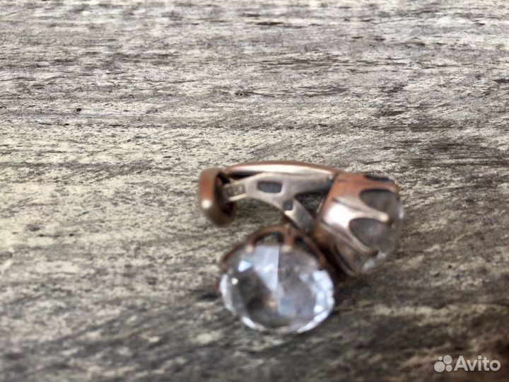 Запонки серебро СССР горный хрусталь