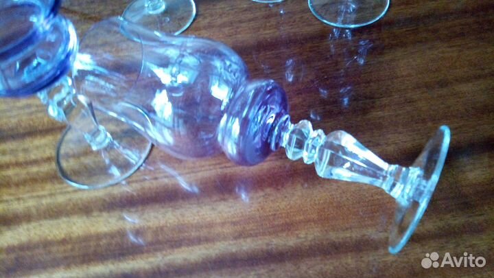 Бокал фужер СССР марганцевое стекло винтаж 6 штук