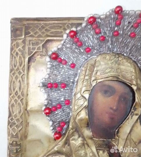 Икона старинная.Тихвинская Божья матерь