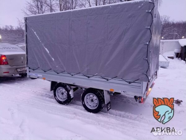 Двухосный прицеп с тентом 150 см мзса 817738.001