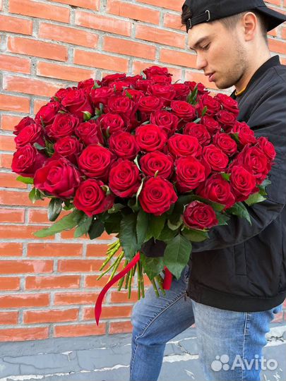 101 роза Цветы Букеты Розы доставка 25 51 101