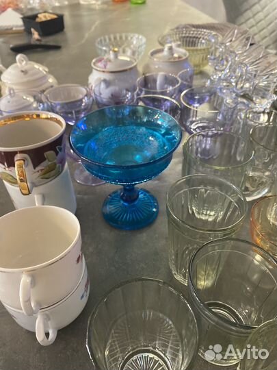 Цветное стекло, хрусталь посуда СССР